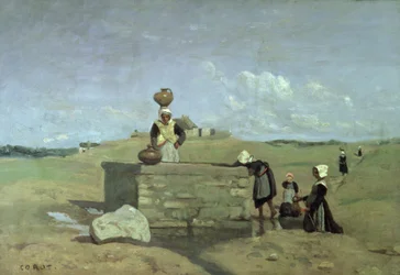 Femmes Bretonnes au Puits près de Batz, vers 1842
